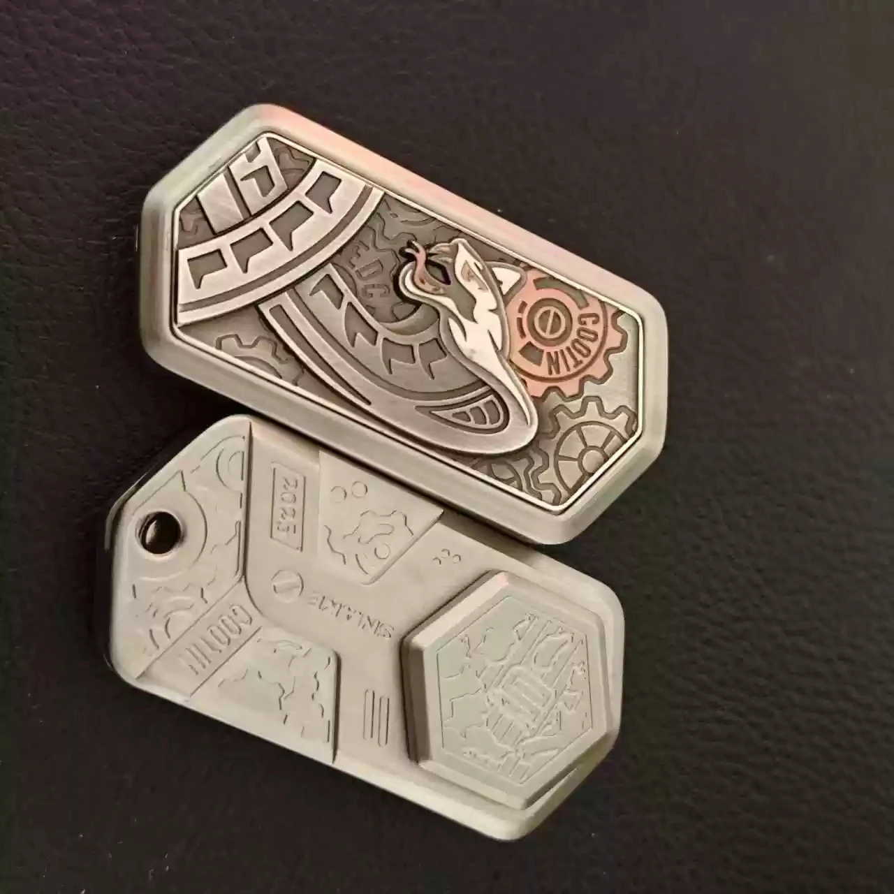 Black Mamba EDC Push Straight Push Rotating Magnetic Paragraph Tuning Fork Rhythm Fingertip Push Card Decompression Desktop Toy