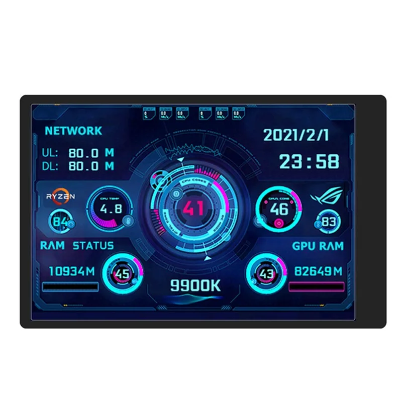 3.5-Inch computer status monitoring secondary screen IPS full viewing angle 60FPS 480 * 320USB-C chassis free of AIDA64