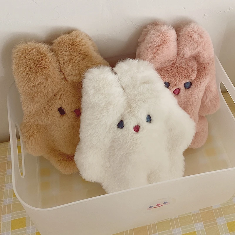 Plush Rabbit Coin Holder Wallet Bags Mini Cute Card Keys Case Purse Outer Banks for Children Pouch Lipstick Earphone Storage