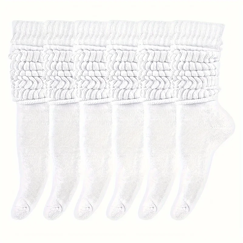 3 Pairs Women's Slouchy Socks - Comfortable & Versatile Calf-Length Stockings, Perfect for Daily Wear & Casual Fashion