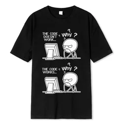 Creative Funny Programmer Code Works Why Casual Print T-Shirt Camiseta Hombre Linux Operating System Fashion Streetwear For Men