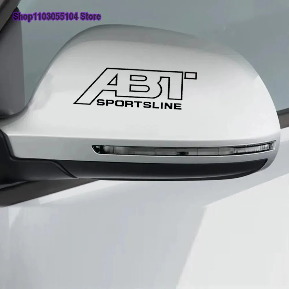 2pcs Reflective ABT Car center pillar sticker and rearview mirror sticker For Volkswagen Audi Quattro A3 A4 A5 A6 A7 A8 Q5 etc view 2