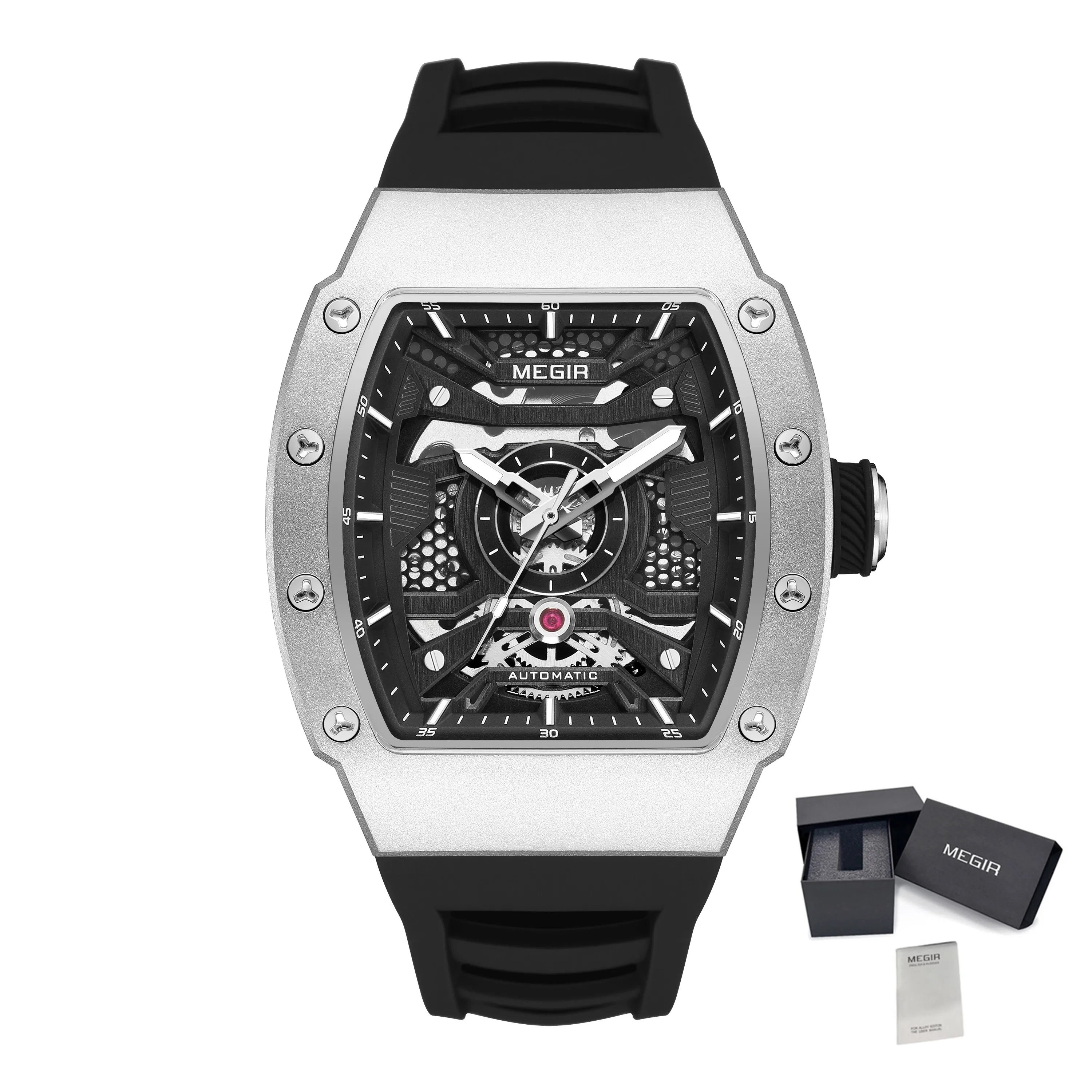 MEGIR Brand Automatic Movement Watches for Men Fashion Waterproof Stainless Steel Case Mechanical Wristwatch Montre Homme 8604