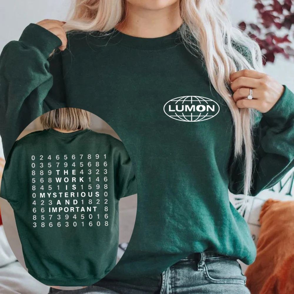 العمل غامض ومهم البلوز Lumon Industries Severance قميص للجنسين جرافيك هوديس برنامج تلفزيوني مستوحى من القمم