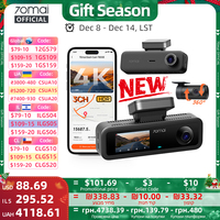 70mai 4K T800E 3-Channel Dash Cam Front Rear Interior 3 in 1 Voice Control Support 24hours Parking Supercapacitor GPS 4K Car DVR