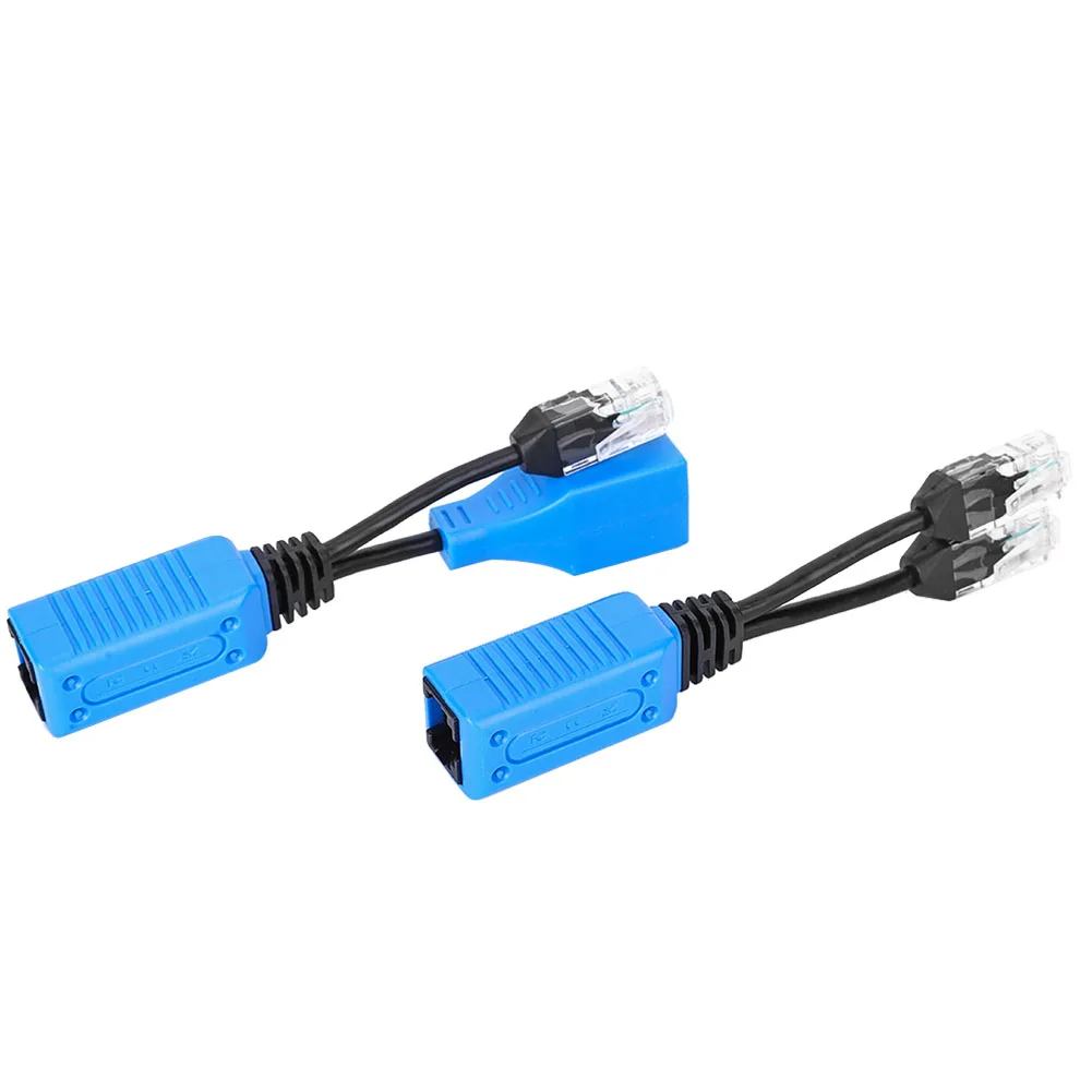 2 pièces séparateur RJ45 combinateur POE adaptateur connecteurs Kit de câble d'alimentation séparateur RJ45 combinateur