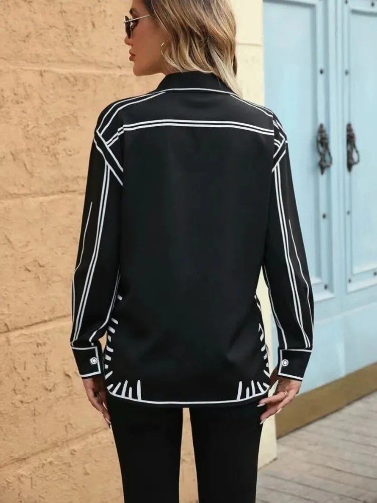 Fashion printed ladies shirts New chic Women Blouses 2025 Spring Summer Tops Blusas Mujer