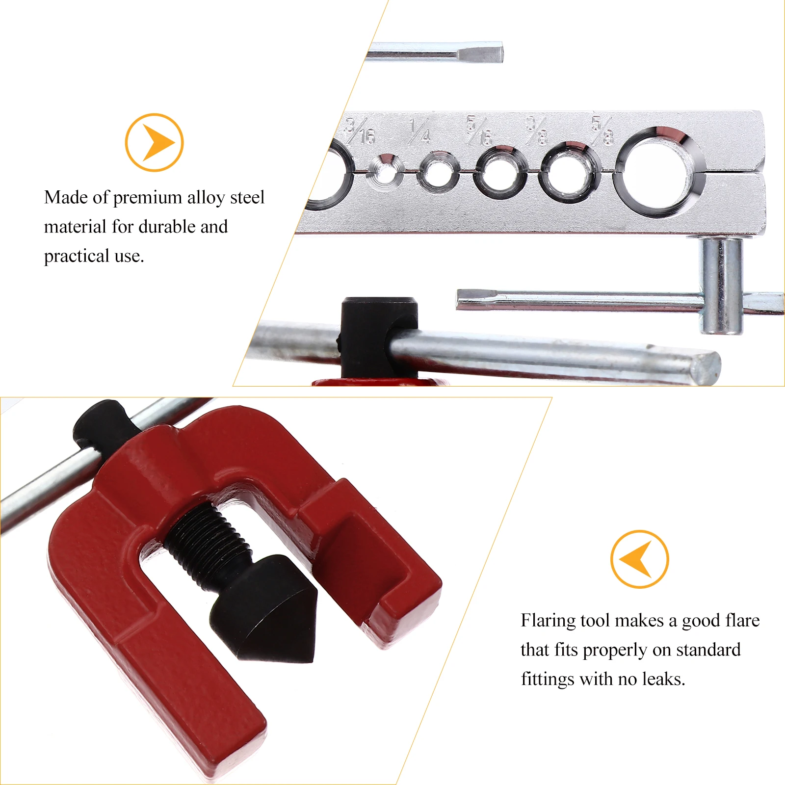 

Premium Heavy Duty Flaring 45 Degree Alloy Steel For Copper Brass Aluminum Tubing Refrigeration Repair Tool Flaring Tool Set 6