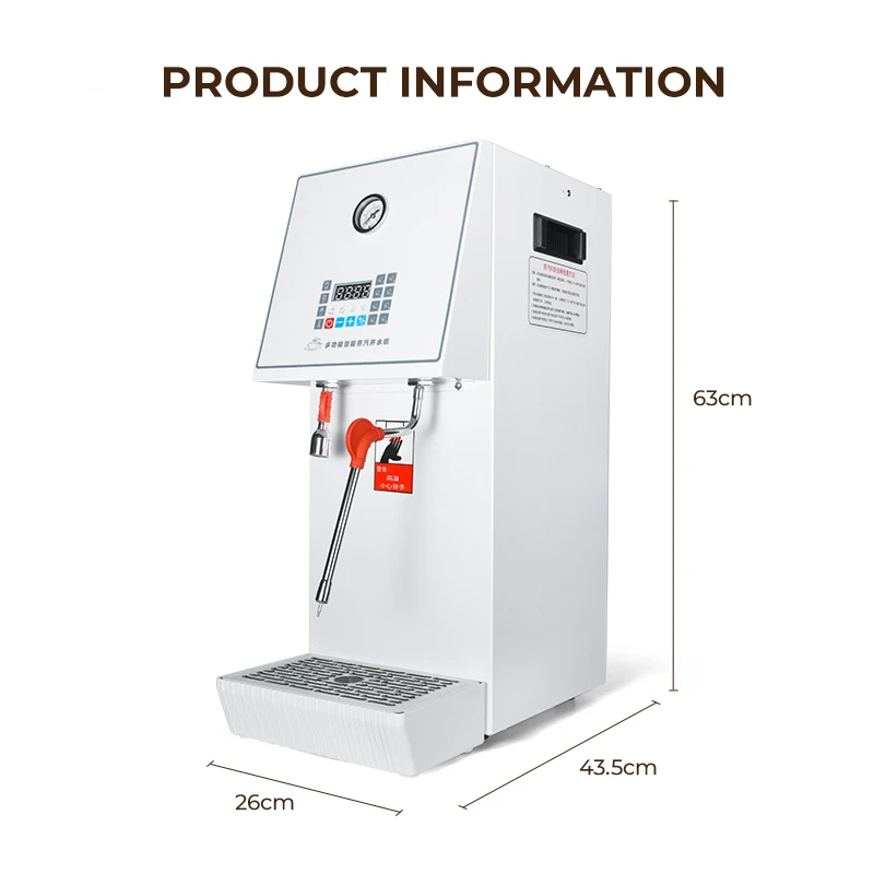 Commercial Electric Milk Steamer Fully-Automatic Coffee Foam Maker Stainless Steel Frothing Machine Milk Frother 2000W