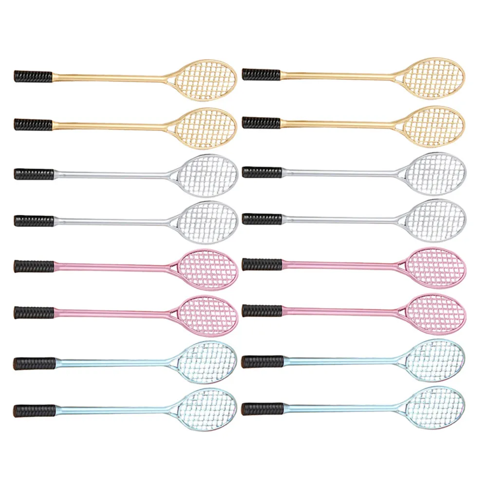 

24Pcs Tennis Racket Shaped Gel Ink Pen Lightweight Portable Tool for Students Teachers Office School Party