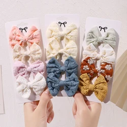 4 teile/satz schöne Bowknot Clips Haarnadeln Baby Mädchen frische pastorale Stil Haars pangen Haarschmuck Kinder drucken hohlen Haargriff