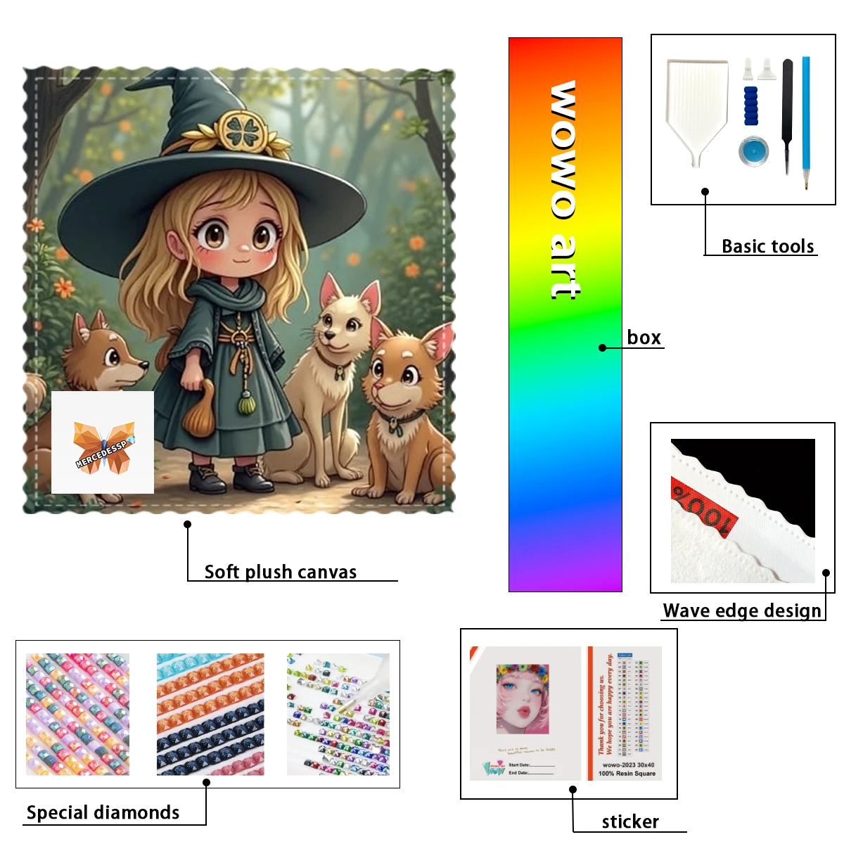 

【MERCEDESSP Diamond Art】The child and her dog 100% resin FD+ab+cr Diamond Stamping Kit Perfect Masterpiece worth Buying