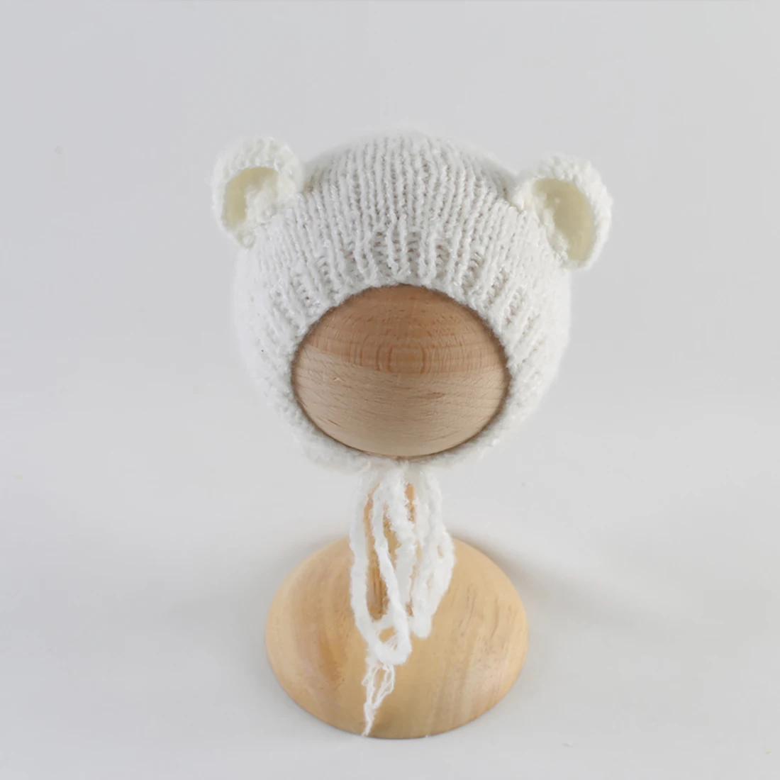 NewbornCrochet Teddy Bear Bonnet Knitted Romper Newborn Photography Prop Baby Knit Mohair Stretch Outfit  Baby Accessories