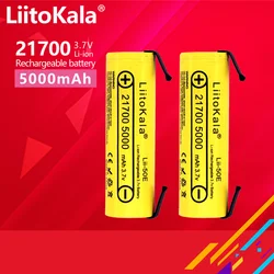 LiitoKala Lii-50E IMR 21700 5000mAh 3,7 V 40A batería de iones de litio recargable superior plana protegida de alta capacidad + Nicke DIY