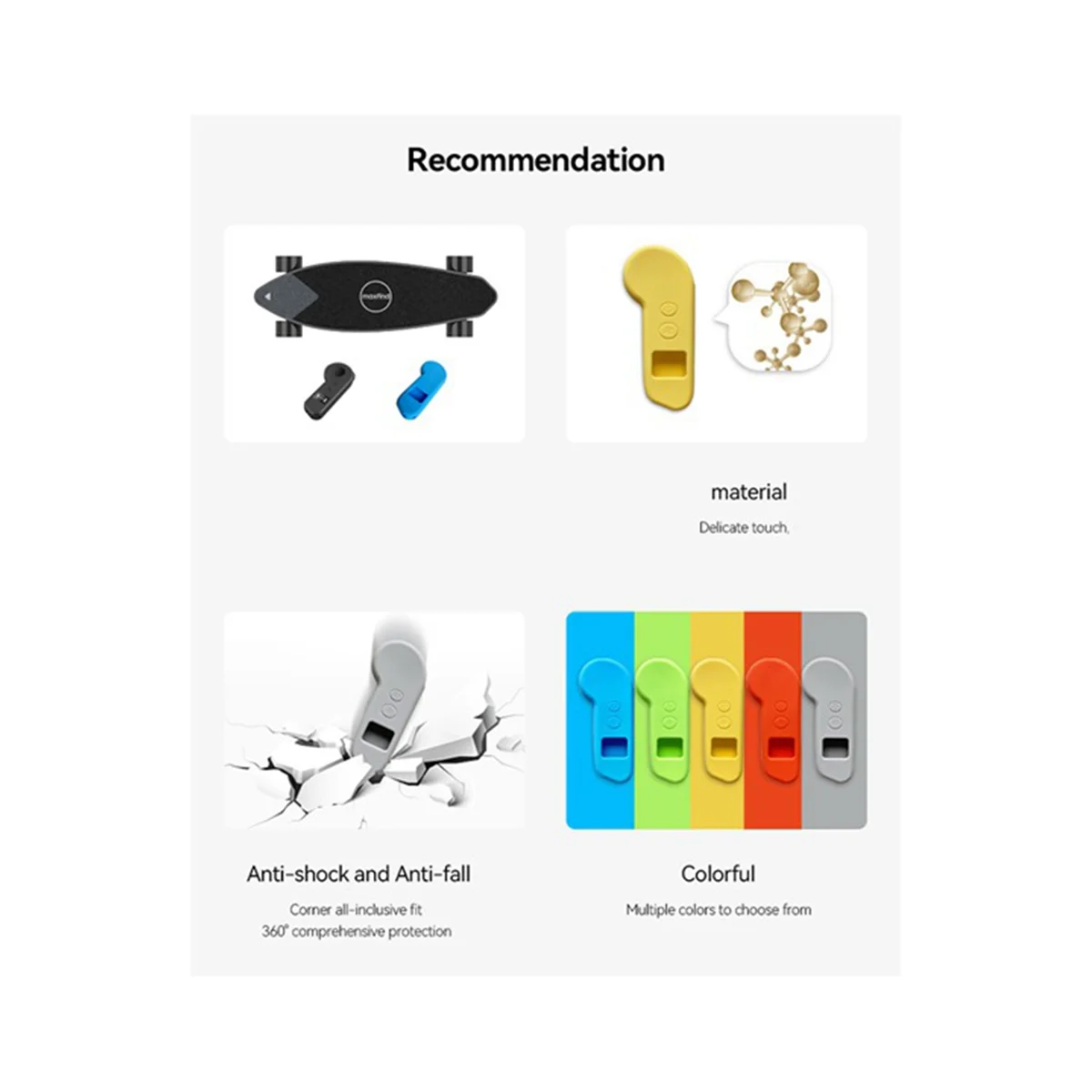 Cubierta de Control remoto naranja, funda protectora anticaída para monopatines eléctricos, Control remoto para Maxfind