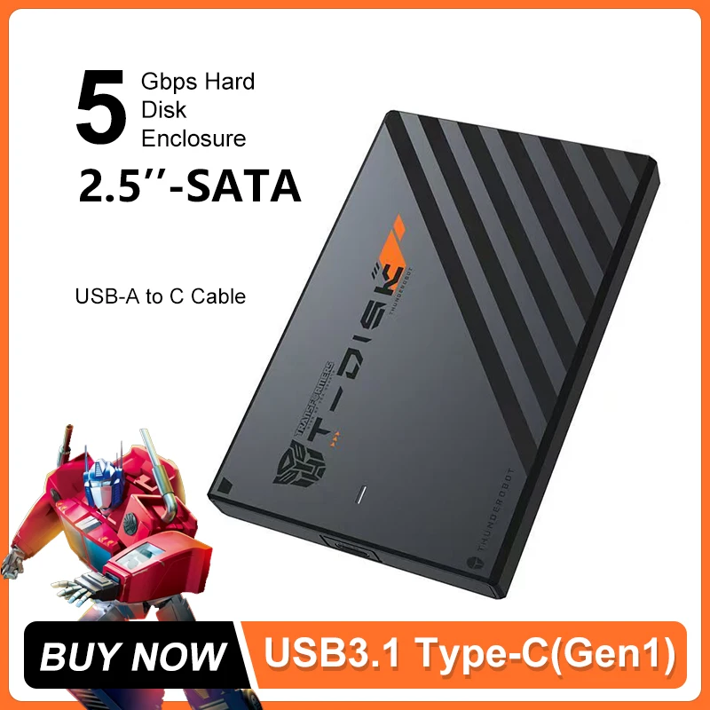 New Thunderobot 2.5'' SATA Portable Hard Disk Case USB3.1 Notebook Solid State or Mechanical Hard Disk SSD HDD Enclosure Type C