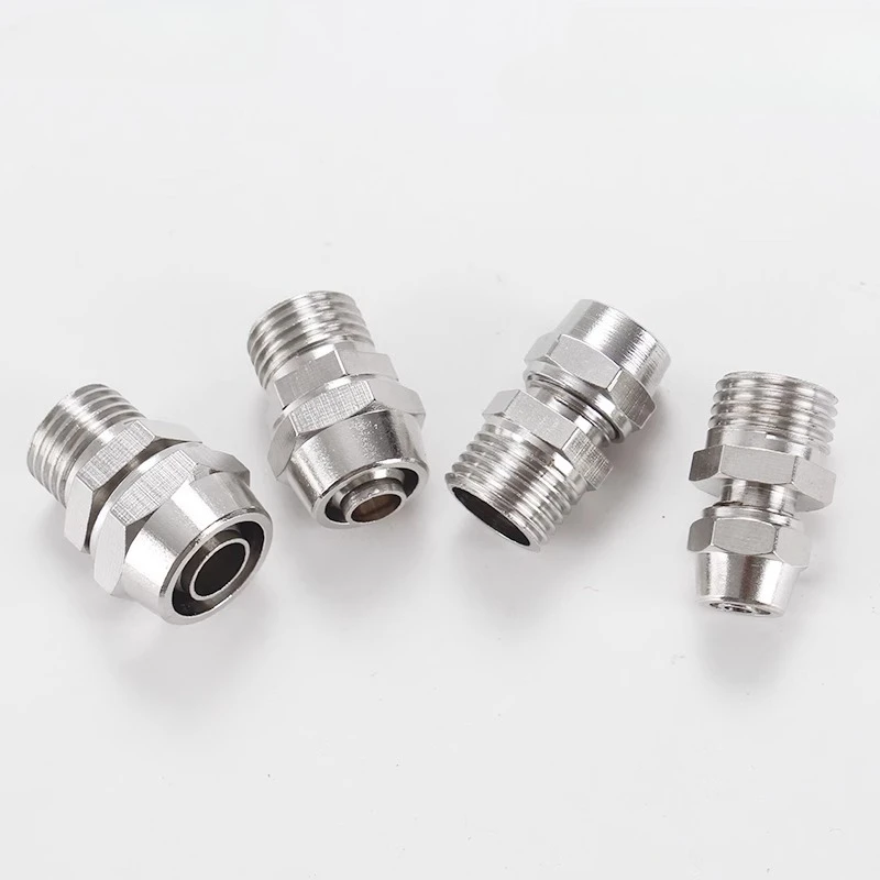 2 PCS Leak-Proof 304 Stainless Steel Quick Lock Pneumatic Fitting 6/8/10/16mm Elbow/Straight for Air Tube Connection