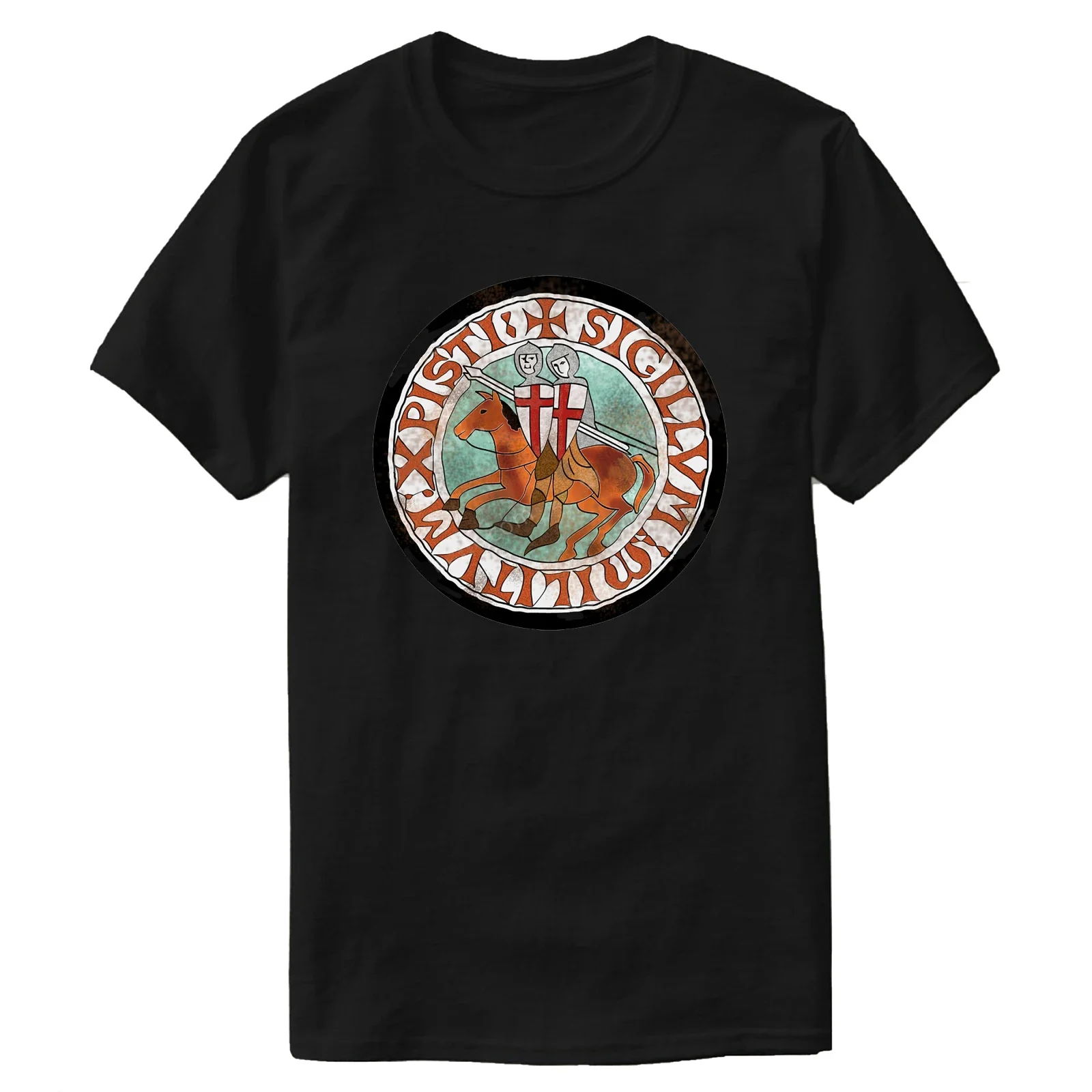 Middle Ages Crusaders Historical Battle Knights Templar Seal T-Shirt 100% Cotton O-Neck Short Sleeve Summer Casual Mens T-shirt