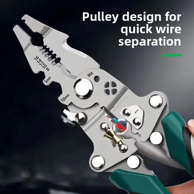 

Industrial Grade Multifunctional Folding Wire Stripper Electrician Wire Pliers