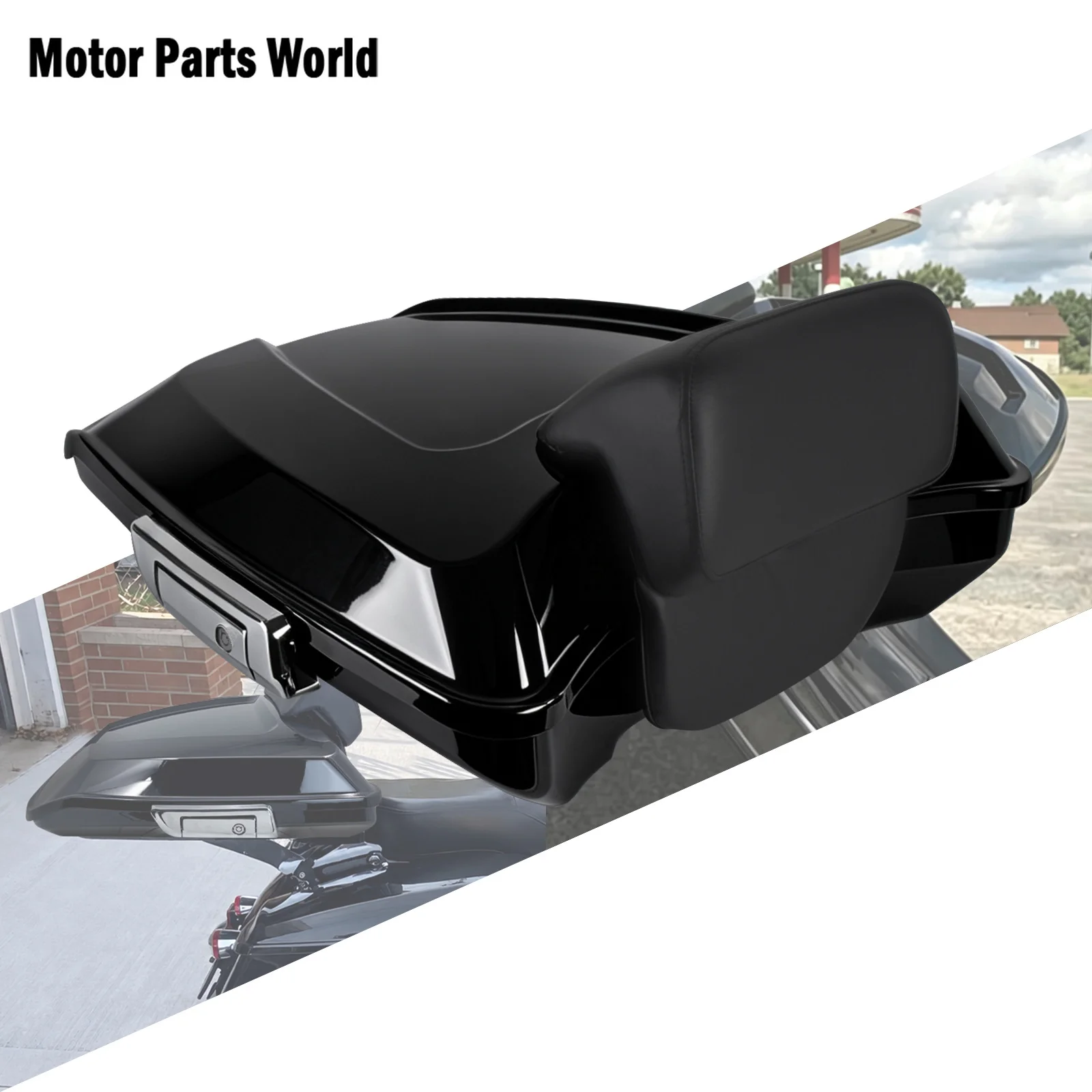 Motorcycle Razor Luggage Trunk With Latch Backrest Kit Rear Storage Box For Harley Touring Street Electra Road Glide 2014-2025