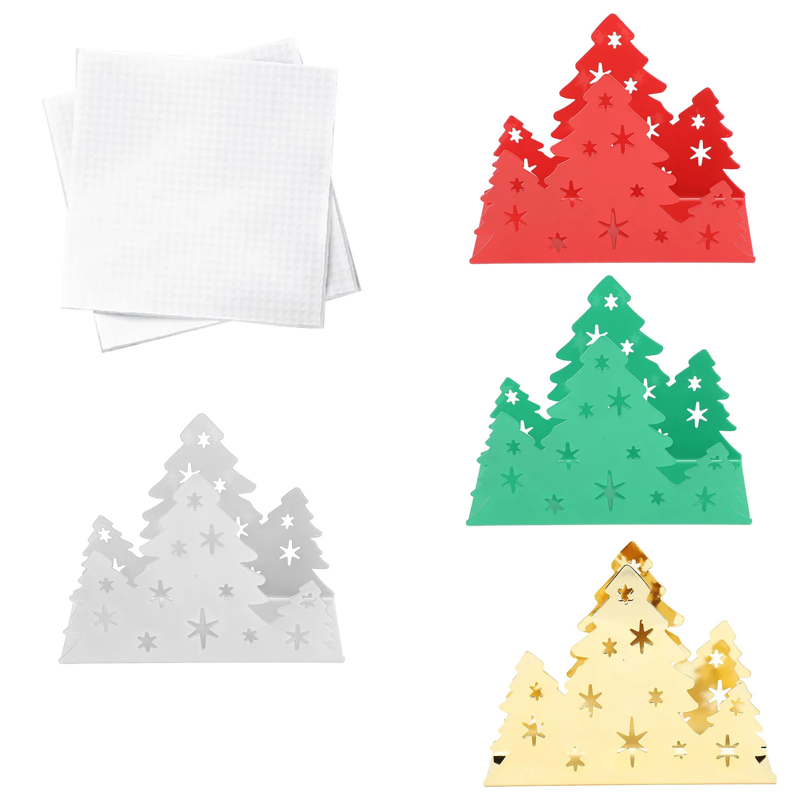 Napkin Holder Napkin Holder Stainless Steel Christmas Tree Shaped Tissue Paper Towel Rack Storage Holder for Home Restaurant