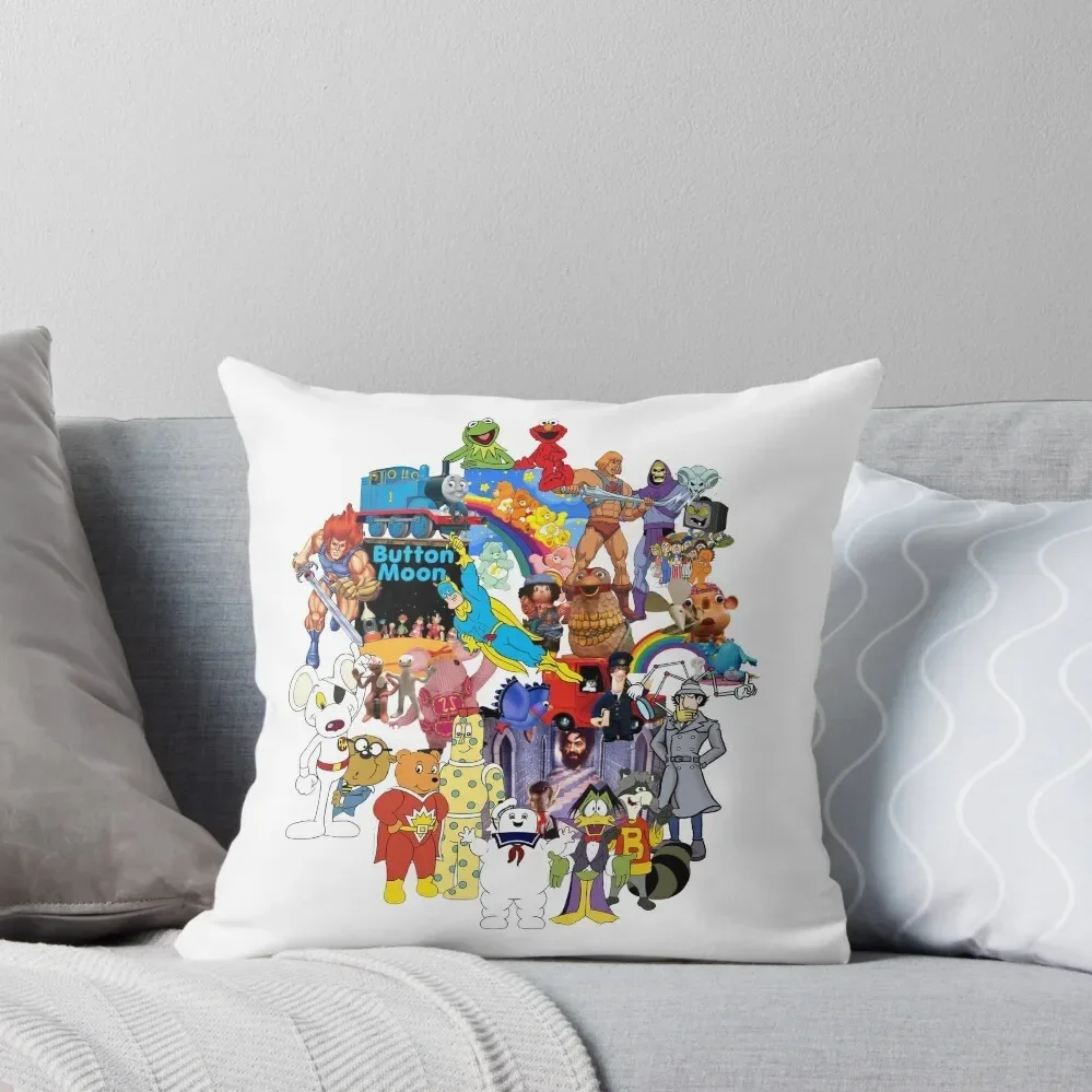 

1980's Retro Throwback Mashup Memories - 80's Kids TV shows Throw Pillow luxury decor Luxury Cushion Cover Pillow