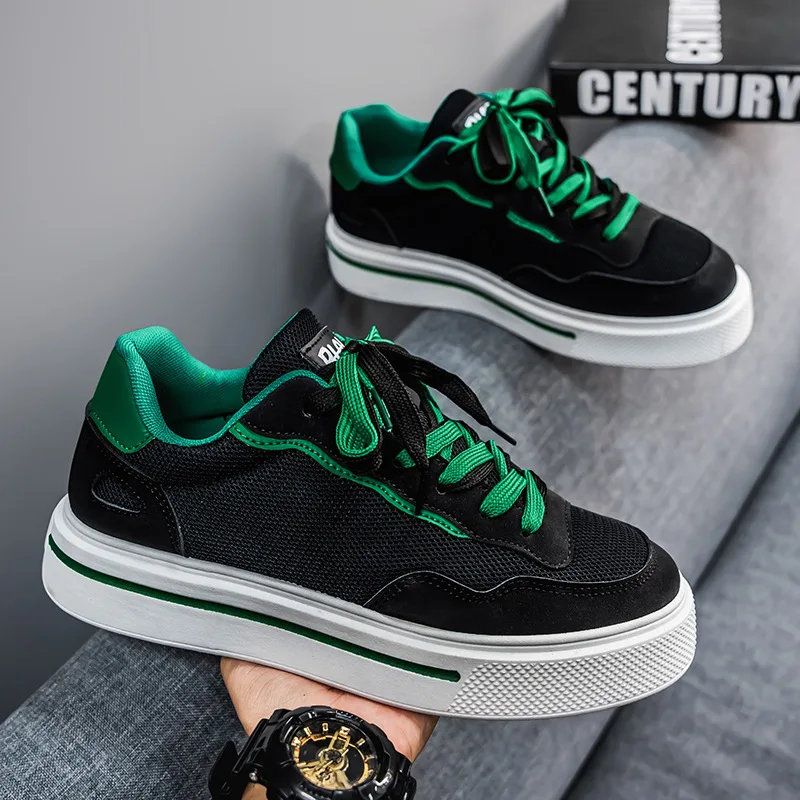 2026 New Men's Spring Fitness Sports Shoes Casual Running Board Shoes Comfortable Breathable Upper Durable Rubber Outsole