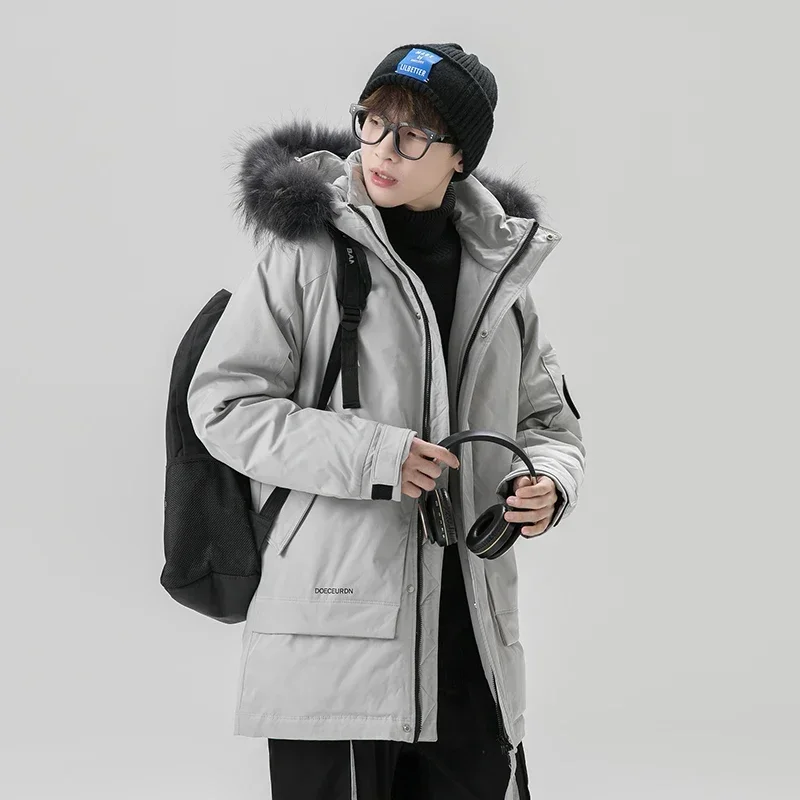 Large Fur Collar Hood Ultralight Down Jacket Men Designer Clothes Men Duck Down Padding 2024 Mens Winter Jacket Male Coat