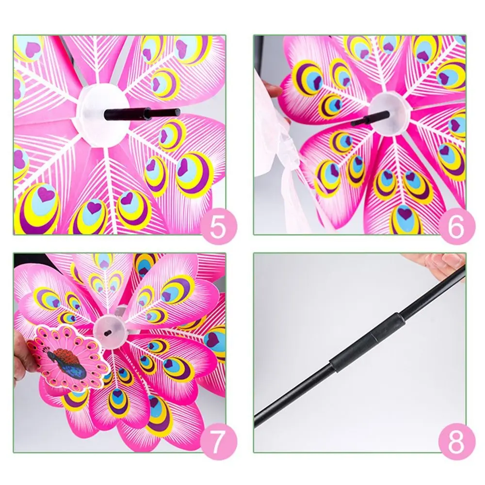 New Kids Toys Cartoon Children Toys Plastic Wind Spinners Colorful Animal Windmills Layout Pinwheels Toys DIY Wind Spinners