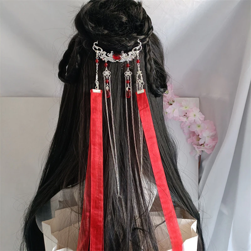 Ancient Chinese Han Fu Cosplay Streamer Headwear Dance Stage Adult Ancient Costume Hanfu Accessory Halloween Carnival Party