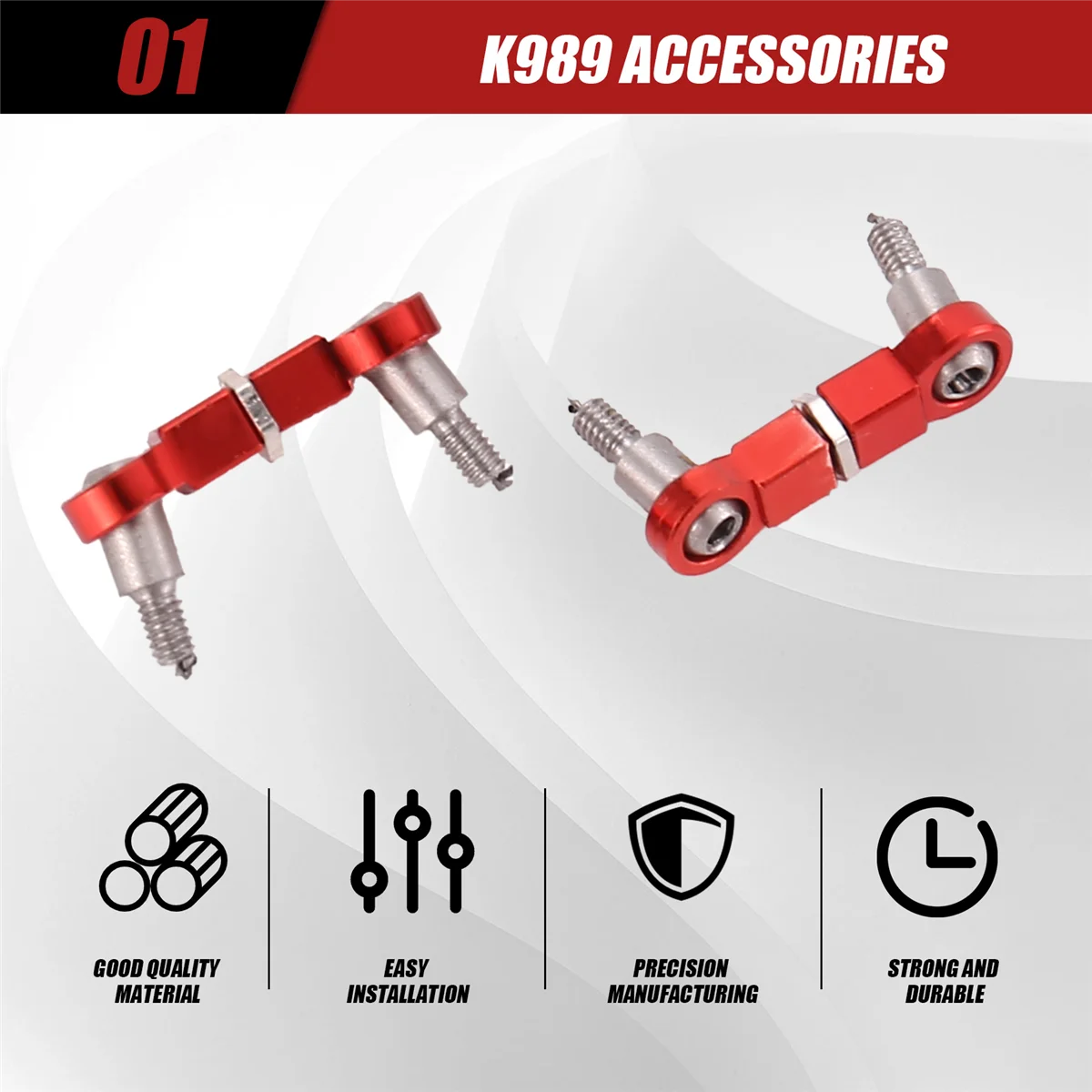 Baaa-metal traseiro bola conjunta haste ligação para wltoys k969 k979 k989 k999 p929 p939 1/28 rc carro atualizações peças acessórios, vermelho