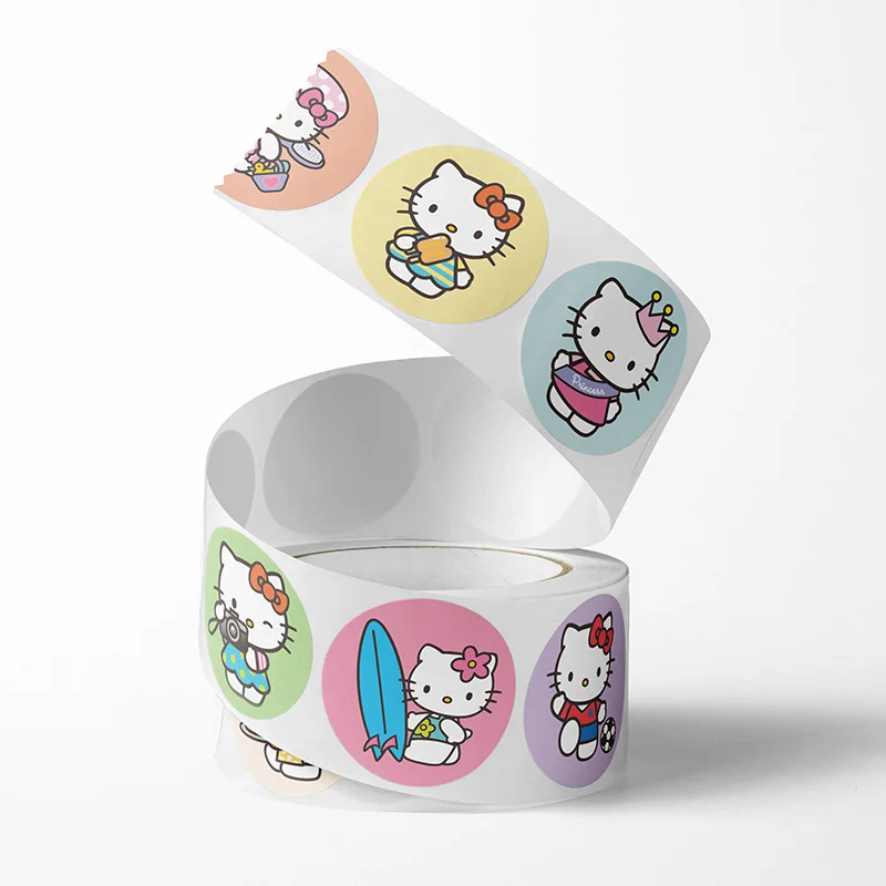 500 szt. Naklejki z kreskówkami Sanrio Hello Kitty dla dzieci, naklejki nagrody, etykiety, naklejki na etui na telefon, naklejki do scrapbookingu, zabawki dla dzieci, prezenty