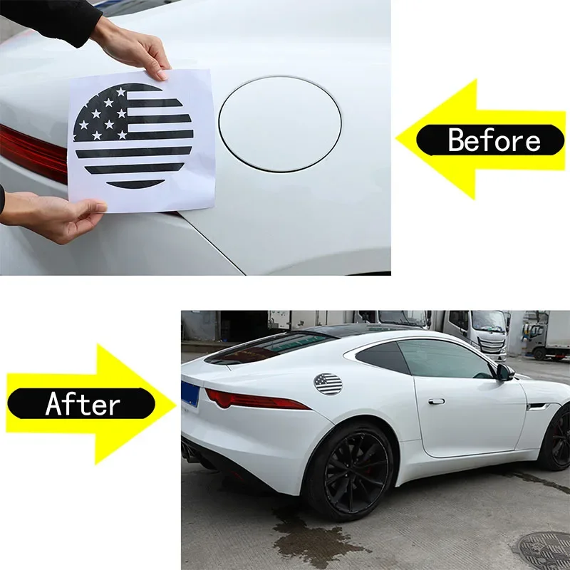 Fuel Tank Cap Stickers Oil Tank Cover Decoration PVC Black Car Accessories For Jaguar F-TYPE 2013-2022