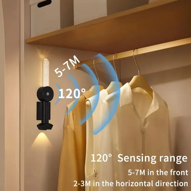 LED Wireless Body Sensor Rechargeable Lightsaber Cat's Eye Hill Water Ripple Ambient Light Wine Cabinet Wardrobe Cabinet Light