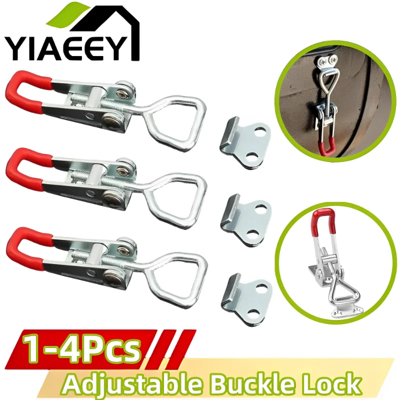 1-4Pcs Adjustable Toolbox Case Metal Toggle Latch Catch Clasp Quick Release Clamp Anti-Slip Push Pull Toggle Clamp Tools