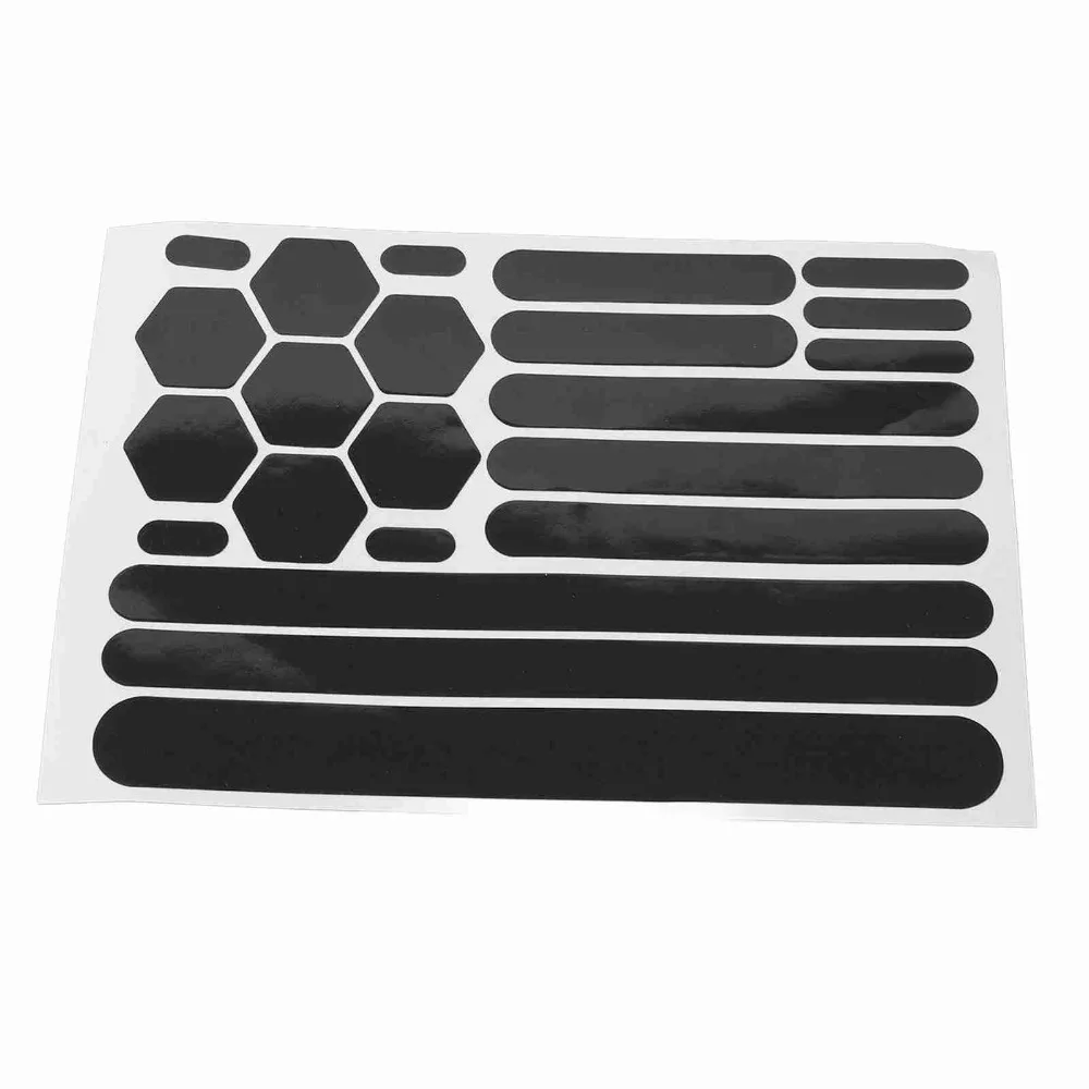 

10 листов водонепроницаемых светоотражающих наклеек для велосипеда, сильная адгезия, высокая видимость, черные, мягкие, гибкие