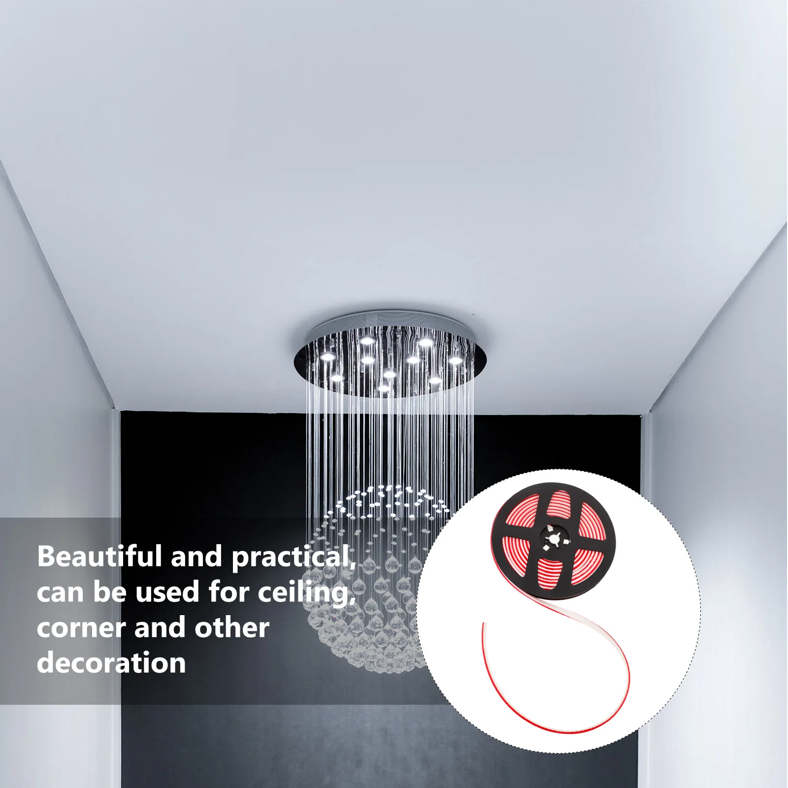 

1 Roll Self Adhesive Peel Stick Corner Trim Flexible PVC Molding Wall Ceiling Edge Caulk Strip for Cabinets Corner Trim