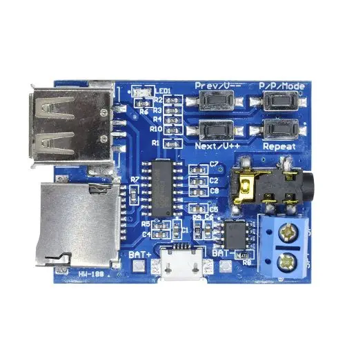 One Piece Type-C/Micro USB Interface TF card U disk MP3 Format decoder board module amplifier decoding audio Player