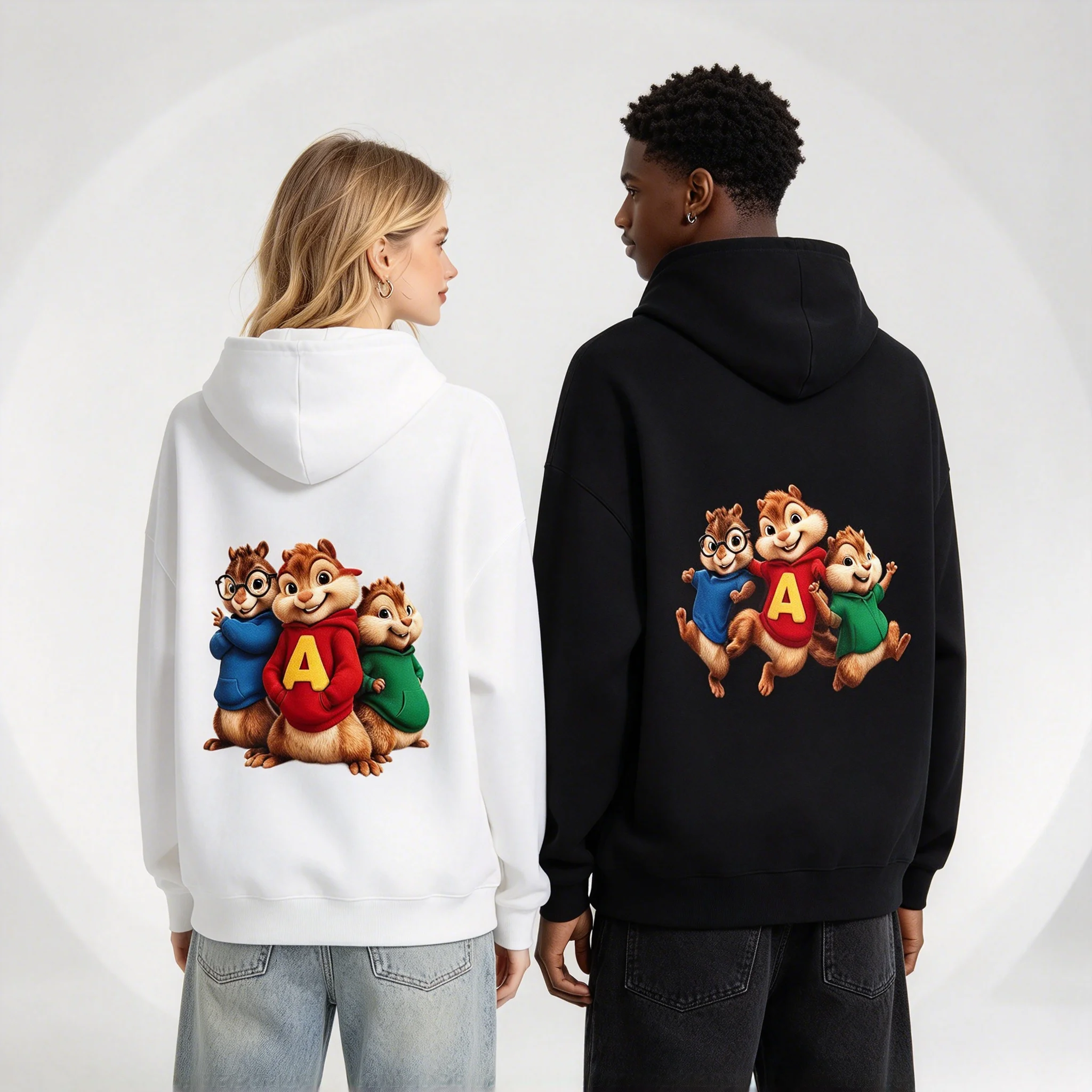 2026 New's Fashion Unisex Casual Sportswear Women's Hoody Alvin and the Chipmunks the Squeakquel Pullover Woman Man Fashion Drop Shoulder Sweatshirt Available for Best Friend Hoodie