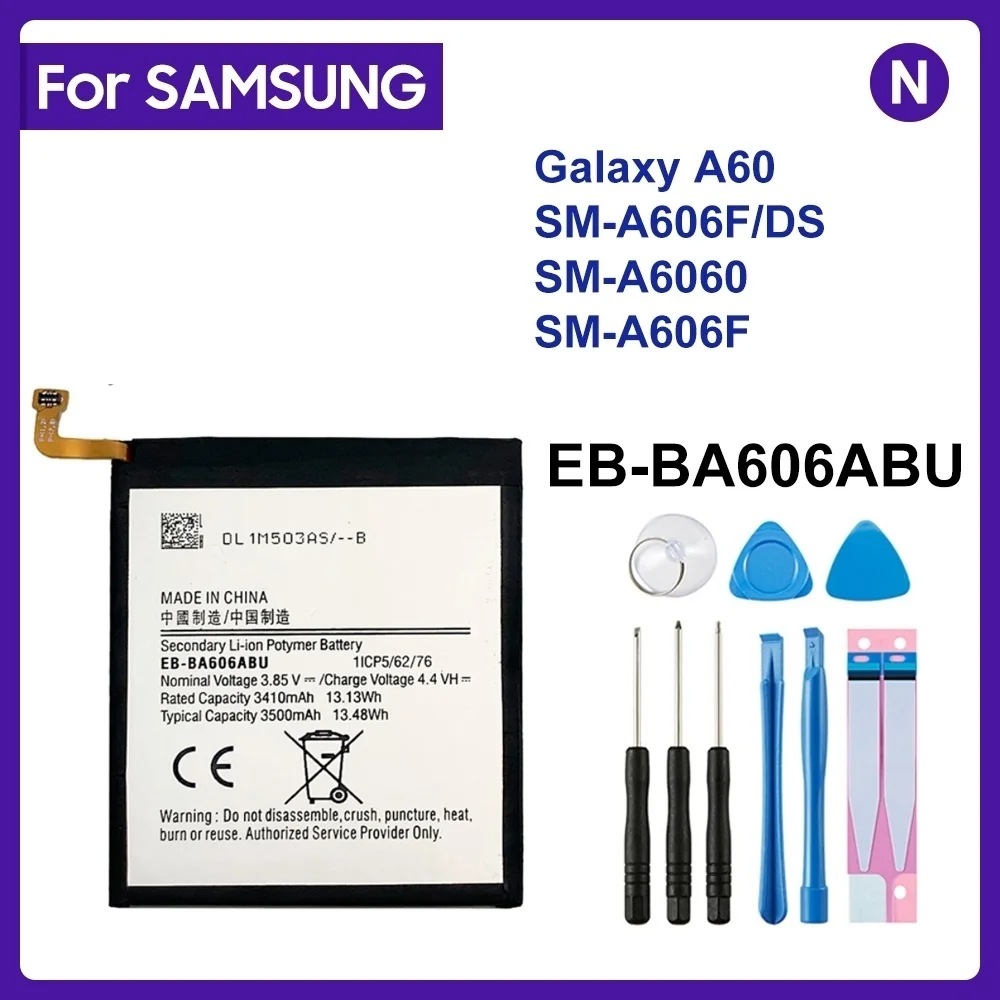 For SAMSUNG EB-BA606ABU 3500mAh Battery For Samsung Galaxy A60 SM-A606F/DS SM-A6060 SM-A606F Batteries+Tools