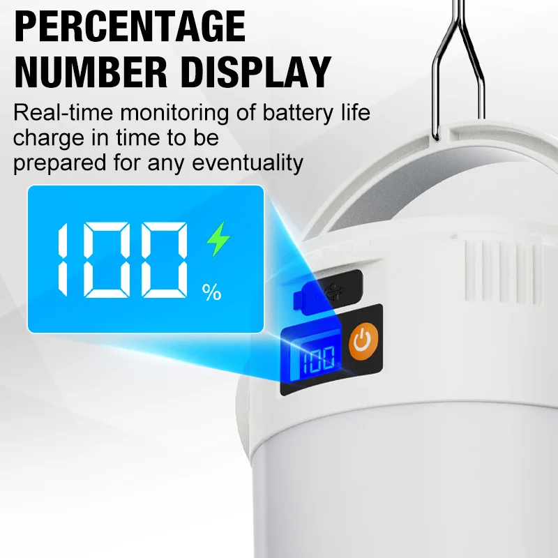 خطاف تكوين المصباح المحمول للتخييم في الهواء الطلق LED يعمل بالطاقة الشمسية يدعم شحن TYPE-C. #4