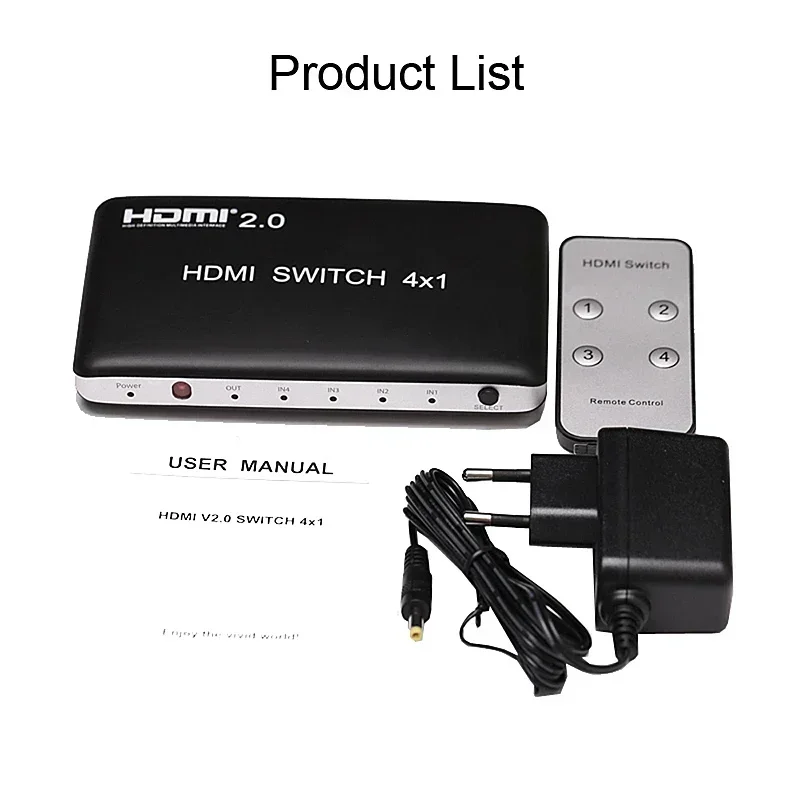 4K 60Hz HDMI Switch 7x1 4x1 3x1 HDMI 2.0 Switcher Audio Video Converter 7 4 3 IN 1 Out for PS3 PS4 DVD Computer PC To TV Monitor