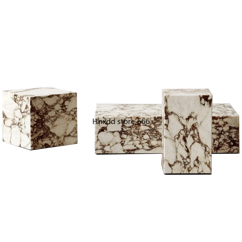 Natural luxury stone marble medieval living room combination square coffee table