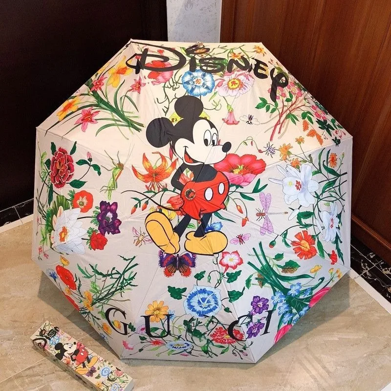 Disney niedlichen Cartoon Mickey 30% Rabatt auf voll automatische Regen oder Glanz modische Sonnencreme verdickt Vinyl Anti-UV-Sonnenschirm