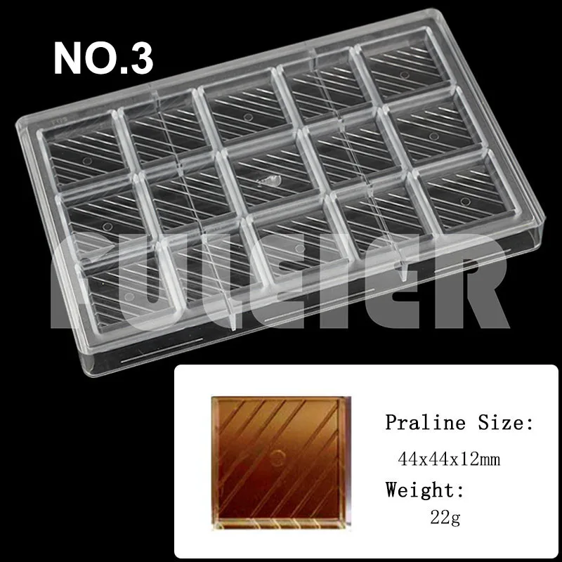 Moule Polycarbonate 24 Demi Chocolats Barre - Moule Chocolat Professionnel Anti-Adhésif Facile à Démouler