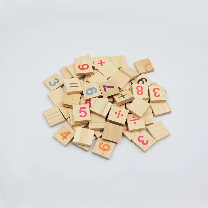 26 Engels alfabet gekleurde dennenvierkanten, puzzelspel voor kinderen in het vroege onderwijs alfabet houtsnippers 100 stks / zak