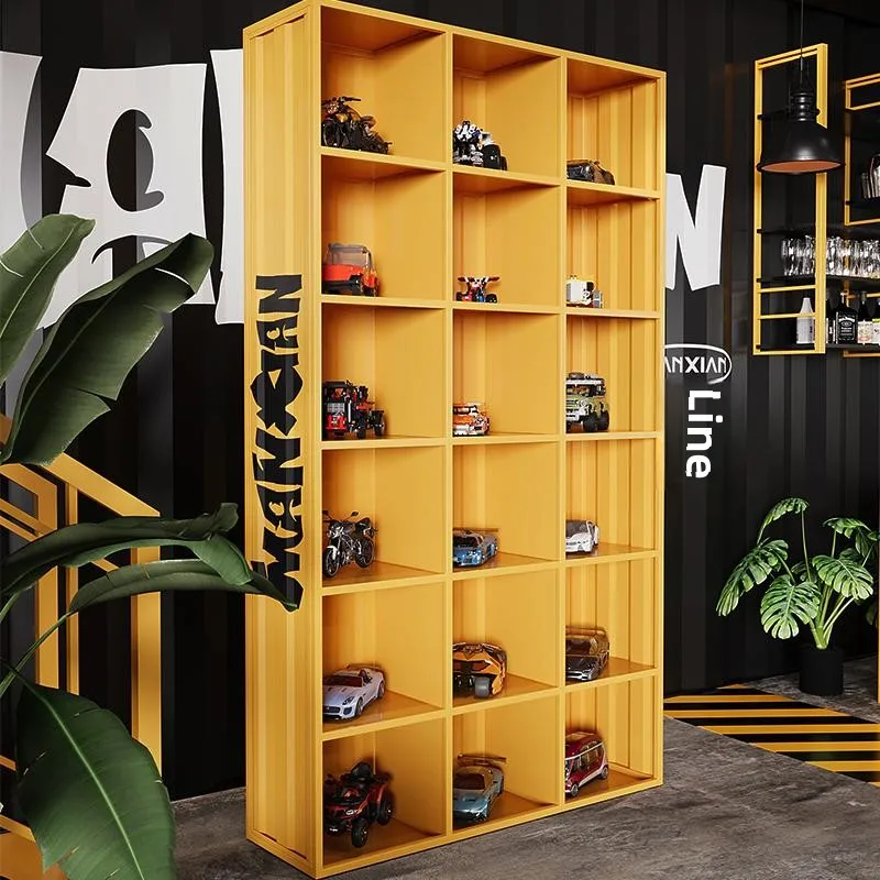 

Industrial Style Creative Iron Display Rack Hand-Made CD Rack Multi-Grids Blind Box Storage Cabinet for Living Room