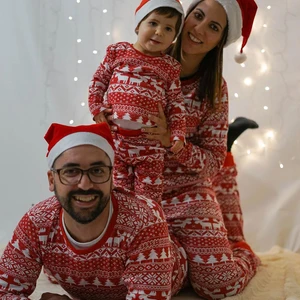 Set Weihnachtspyjama, Kleidung für Mama und mich, weich, süß, pyjama, Kinder, 2 Stücke Anzug, Weihnachtskleidung, neu, 2023 10 Hauptverkaufskleidung für dieselbe Familie - №1