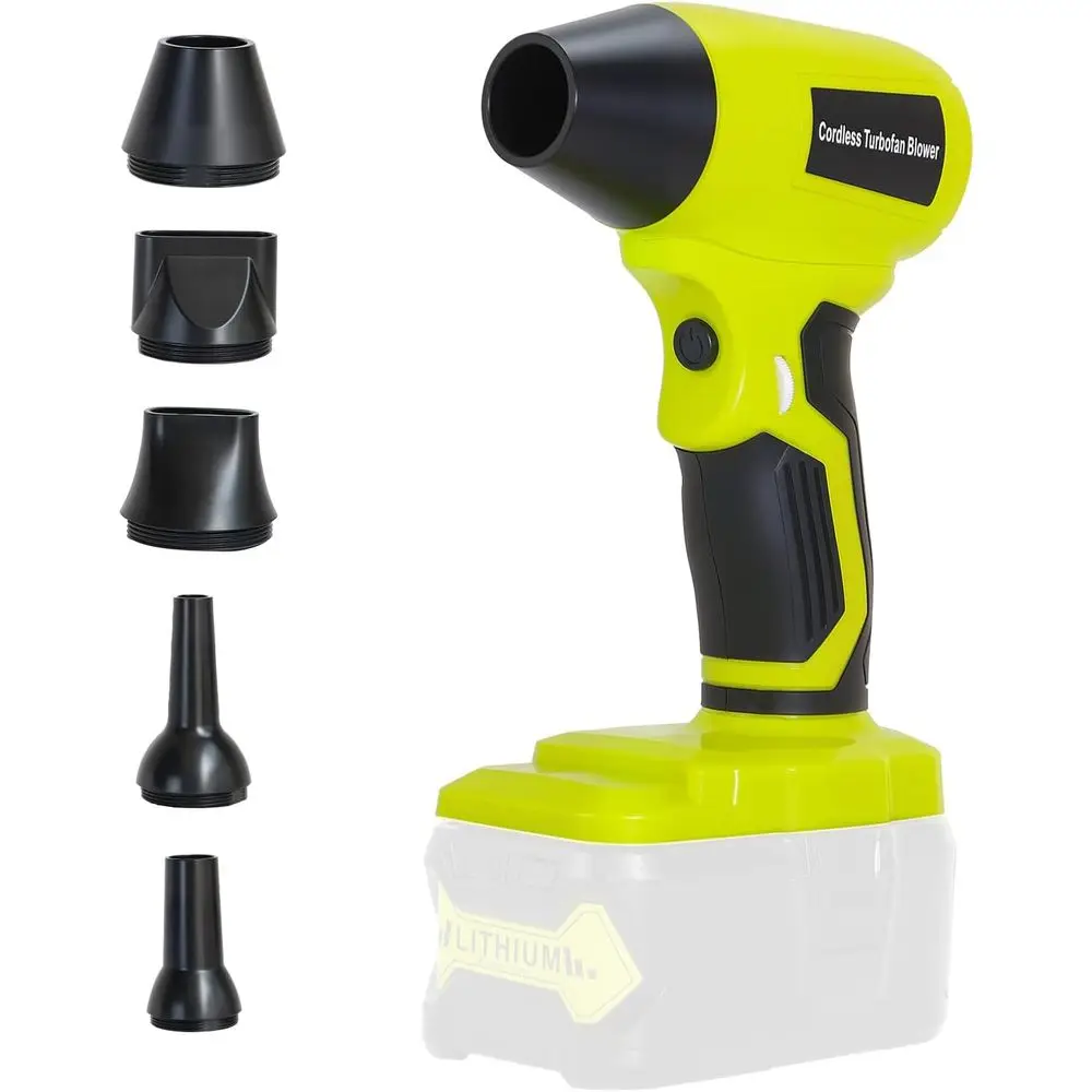 

Беспроводная воздуходувка BrushlLea Ryobi 18V, легкая электрическая ручная мини-воздуходувка с 5 насадками, регулируемая скорость для сада