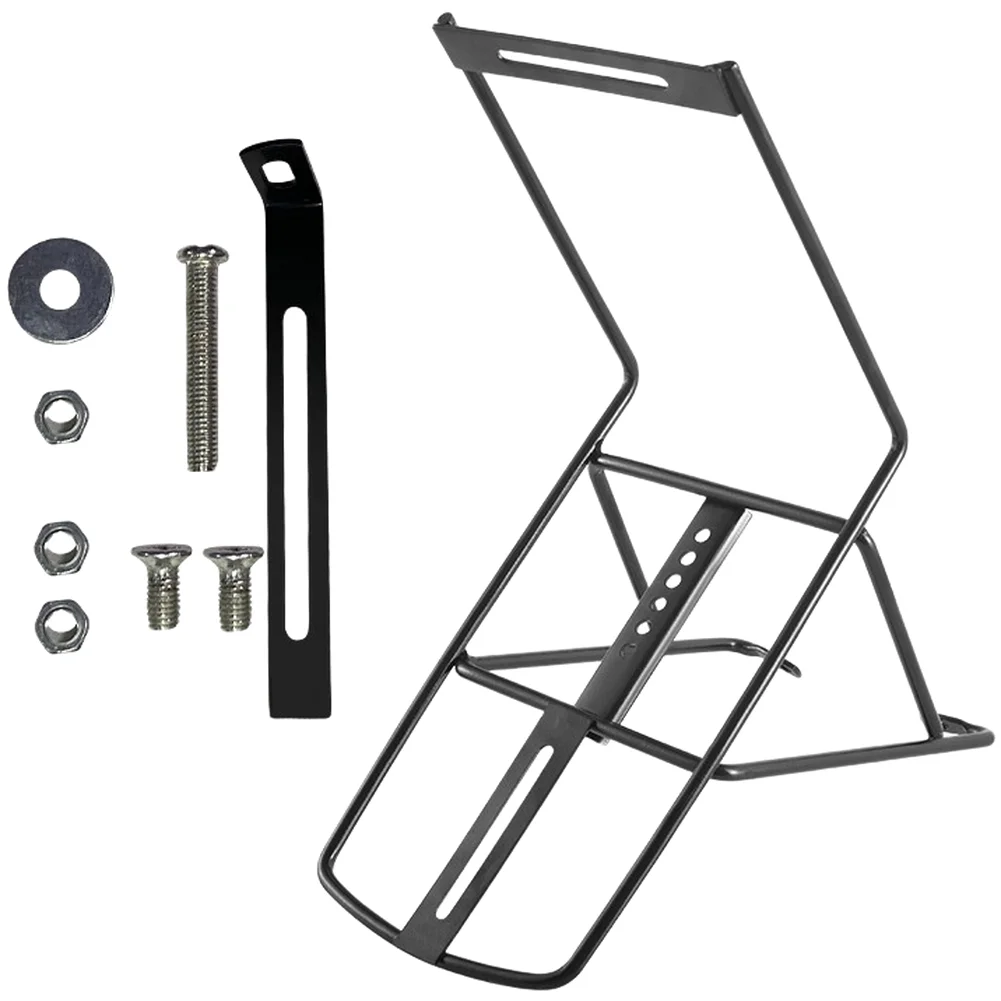 Aluminum Alloy Front Rack for Bike Cargo Carrier Triangular Fixation System Compatible with Fork and Clamp Mounting